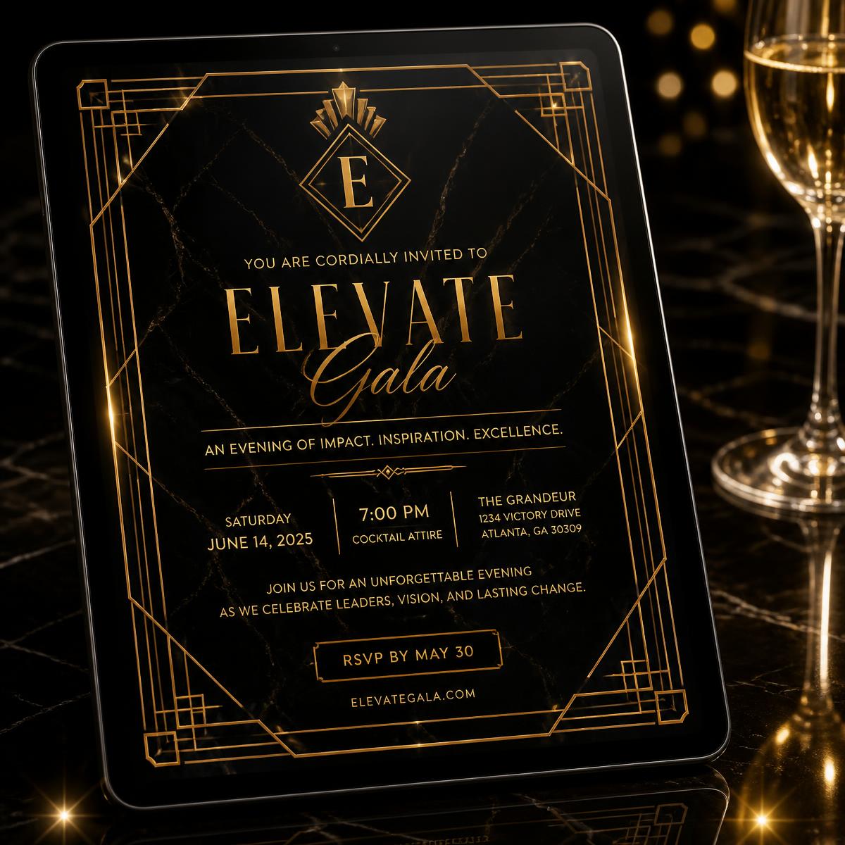 Invitation animée — Elevate Gala