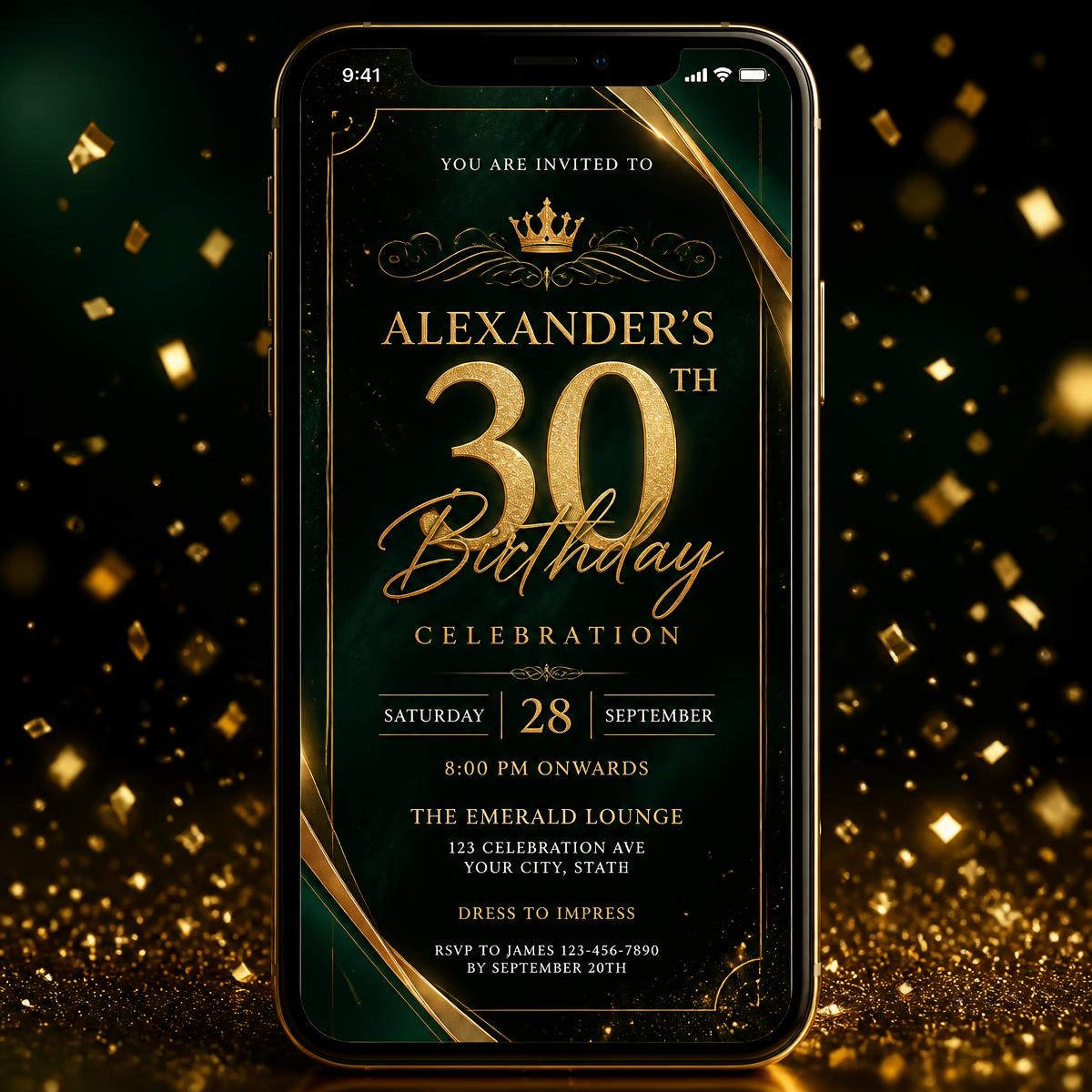 Invitation animée — Soirée Alexander